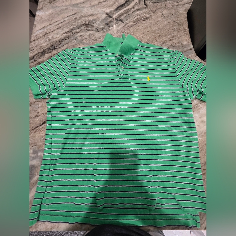 Ralph Lauren Green Striped Polo Shirt